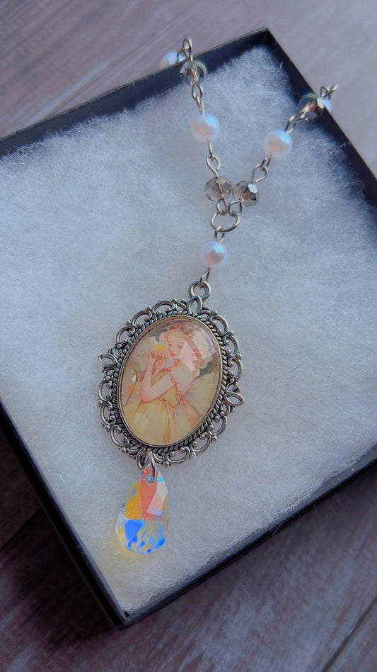 Handmade fairy cameo necklace