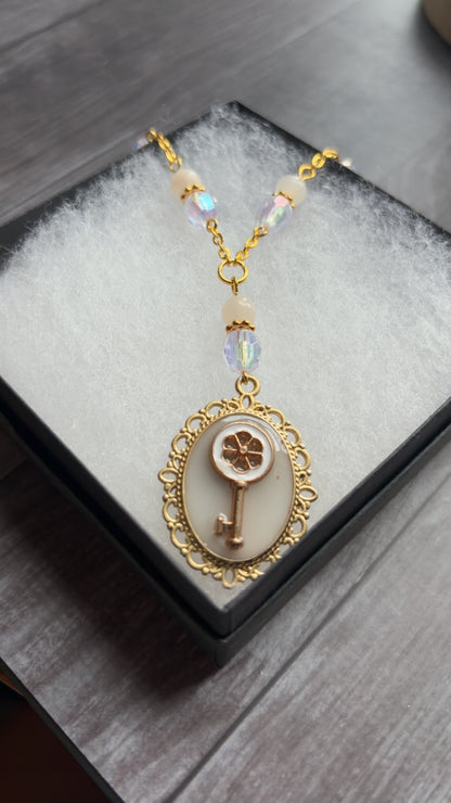 Handmade key cameo necklace