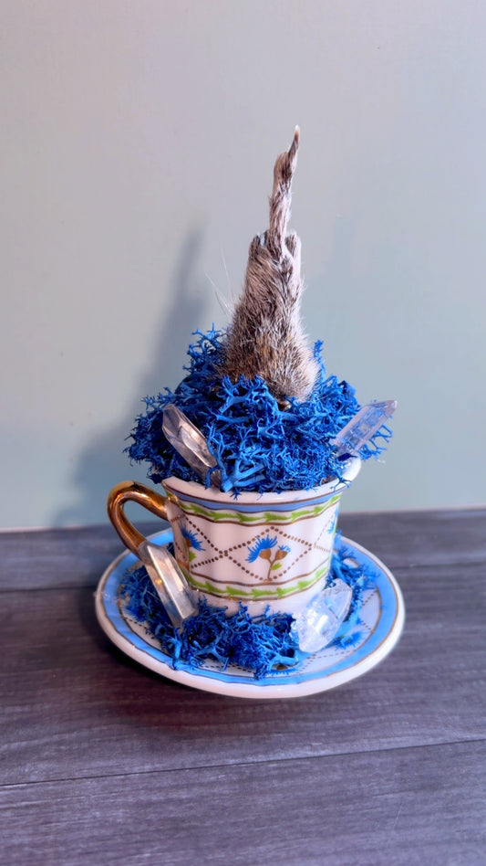 Handmade squirrel paw mini teacup decor
