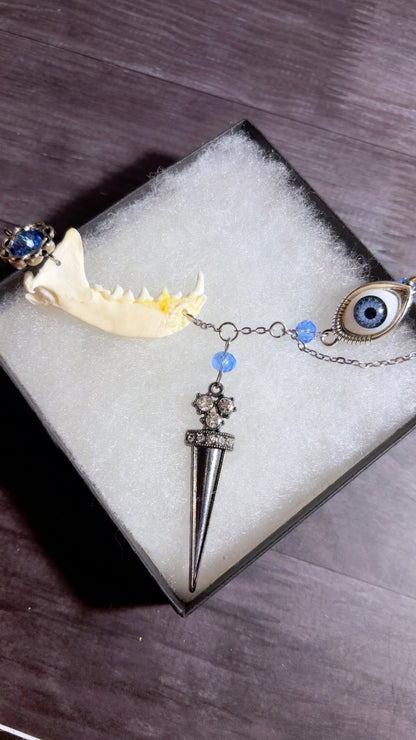 Handmade muskrat jaw bone necklace