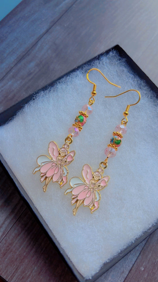 Handmade cloisonné fairy earrings