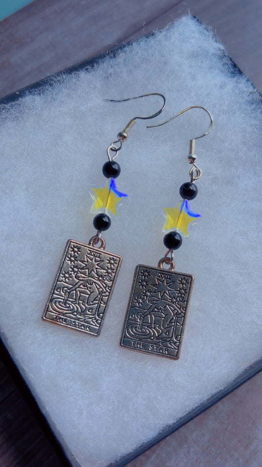 Handmade the star tarot card earrings