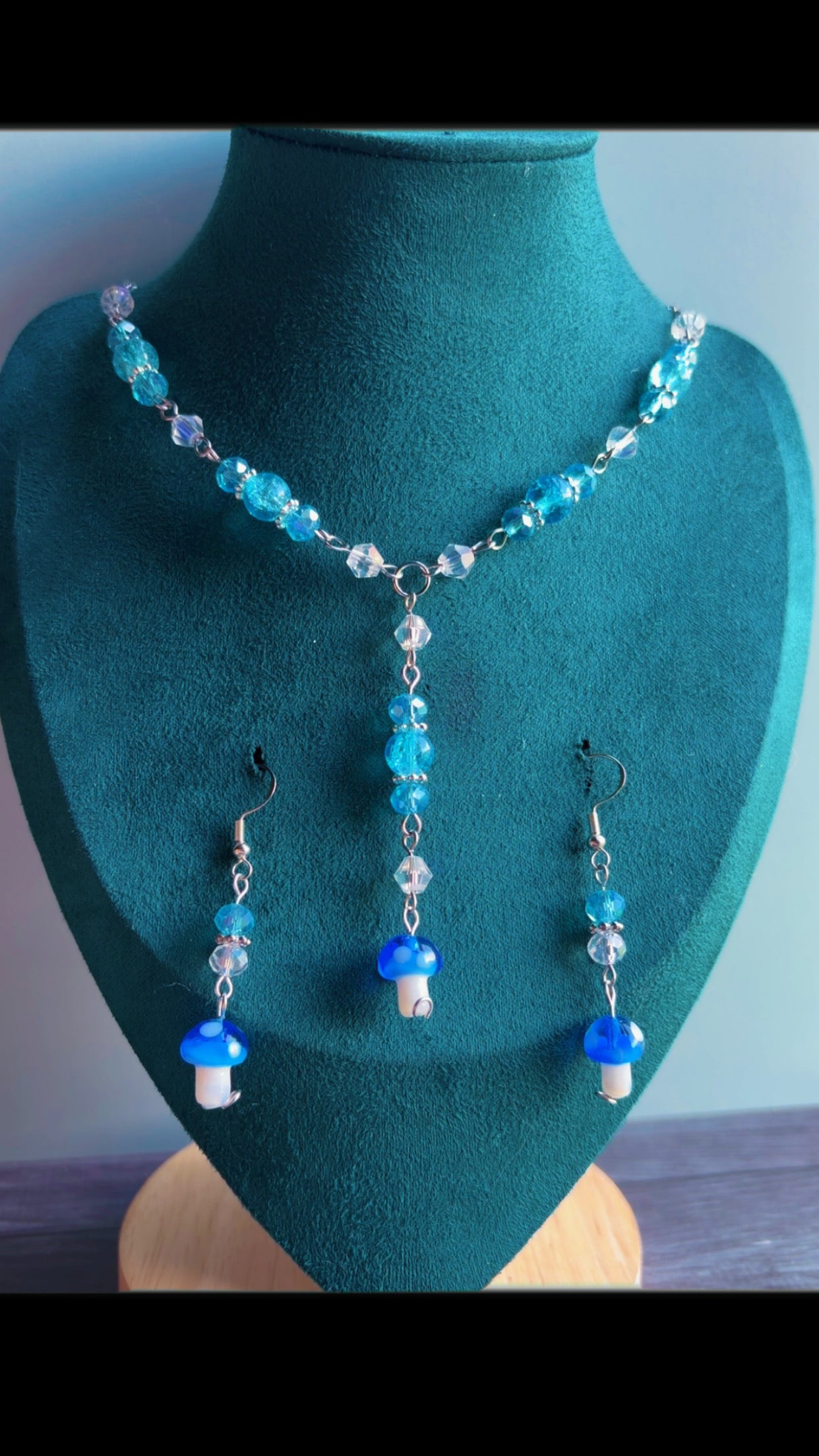 Handmade glass mushroom set
