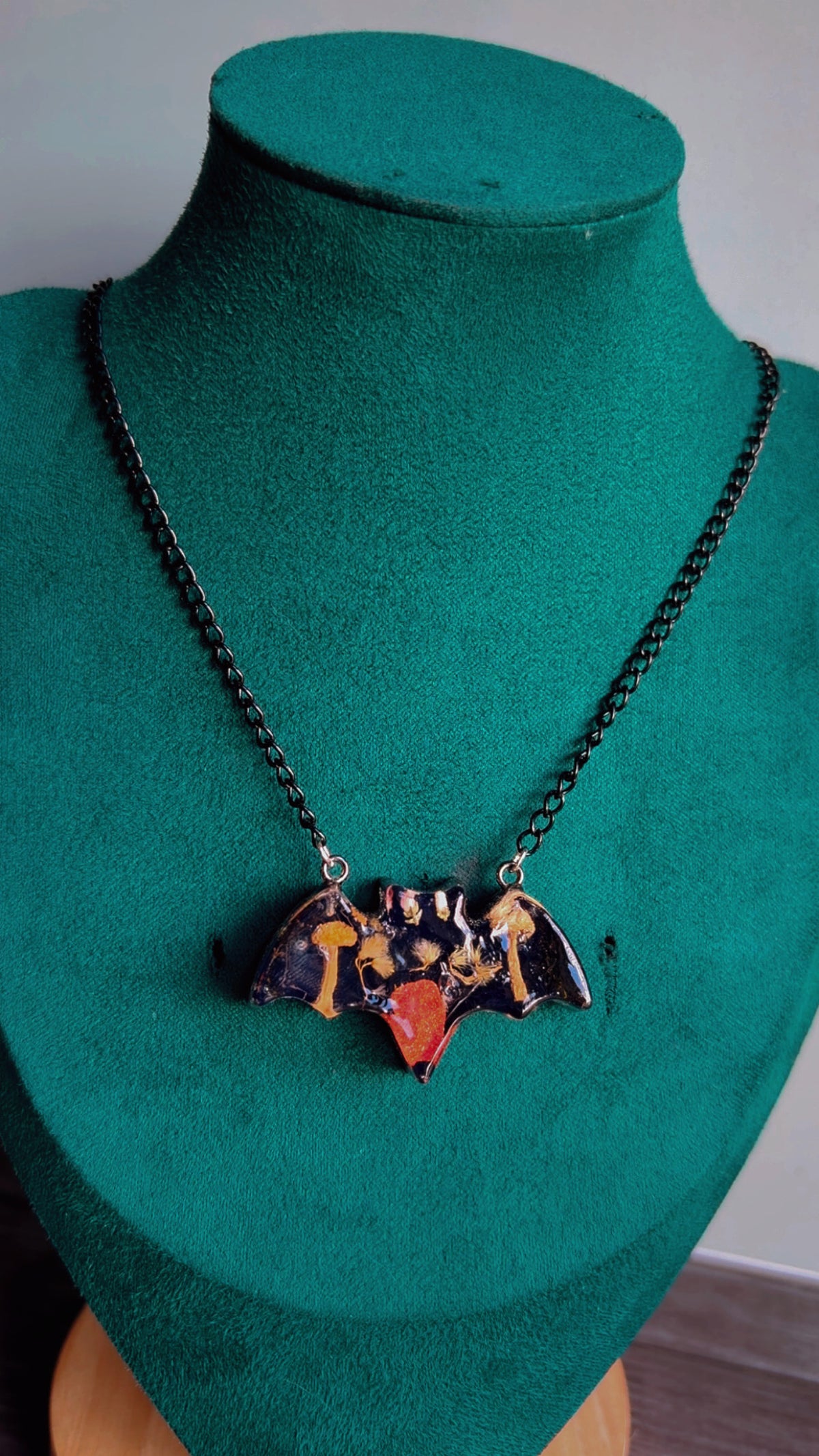 Handmade bat necklace