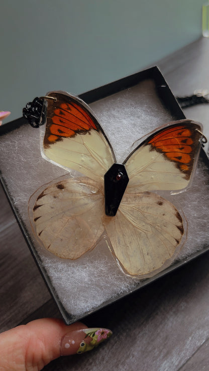 Handmade real butterfly necklace