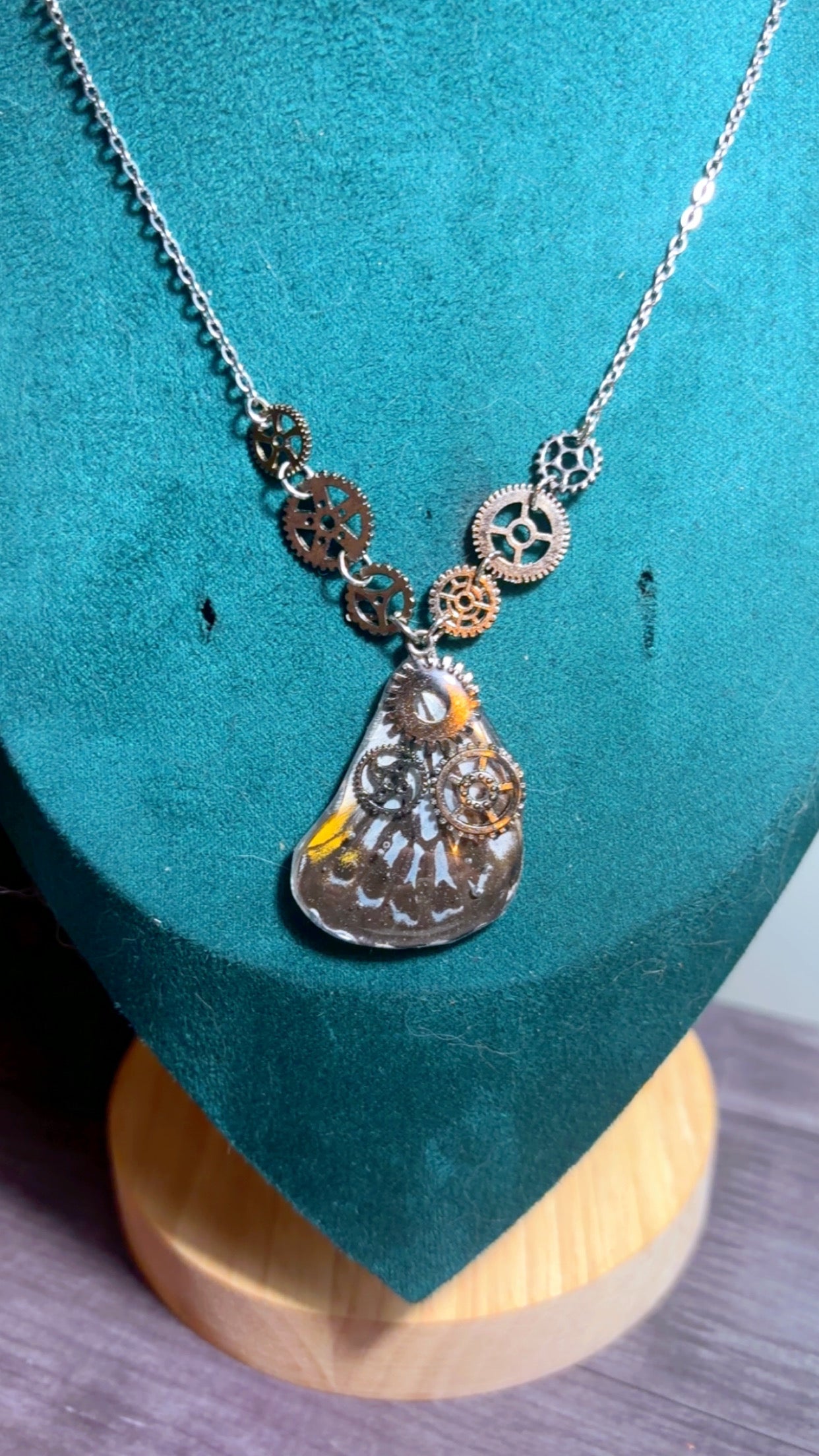 Handmade butterfly wing necklace