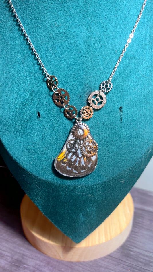 Handmade butterfly wing necklace