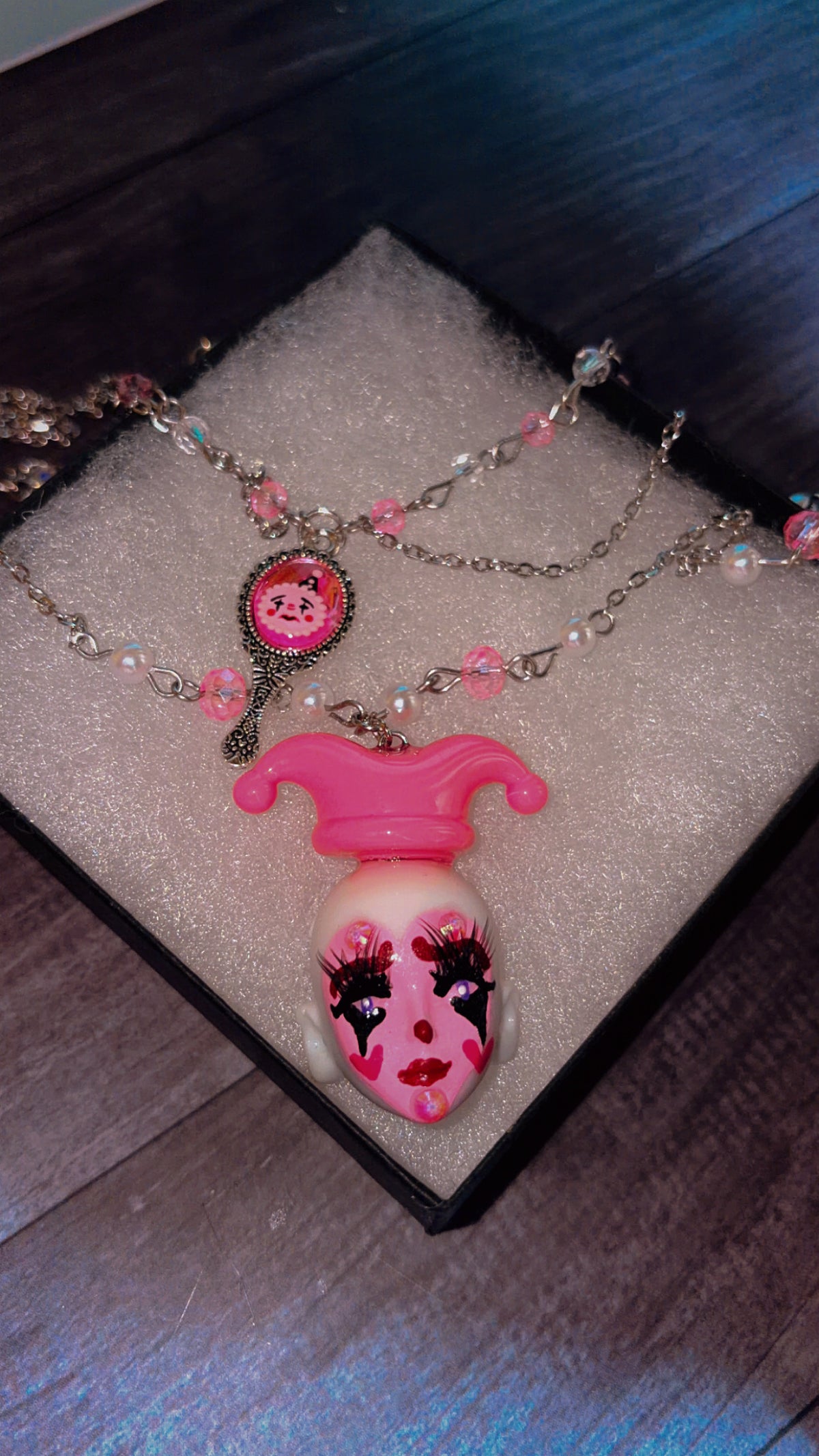 Handmade clown necklace