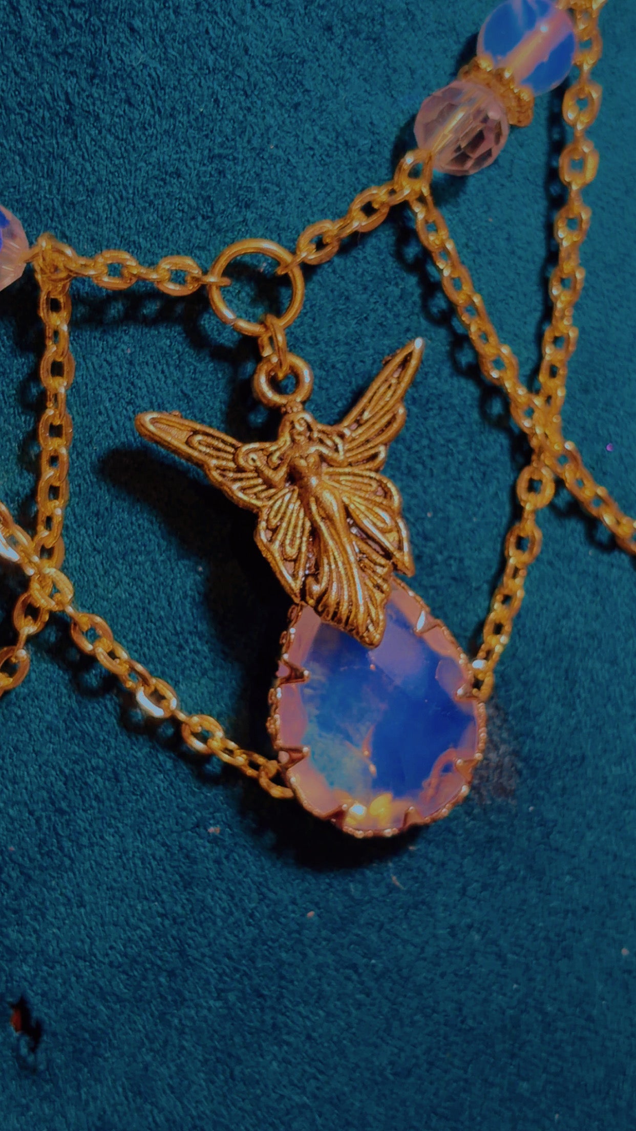 Handmade opalite fairy necklace