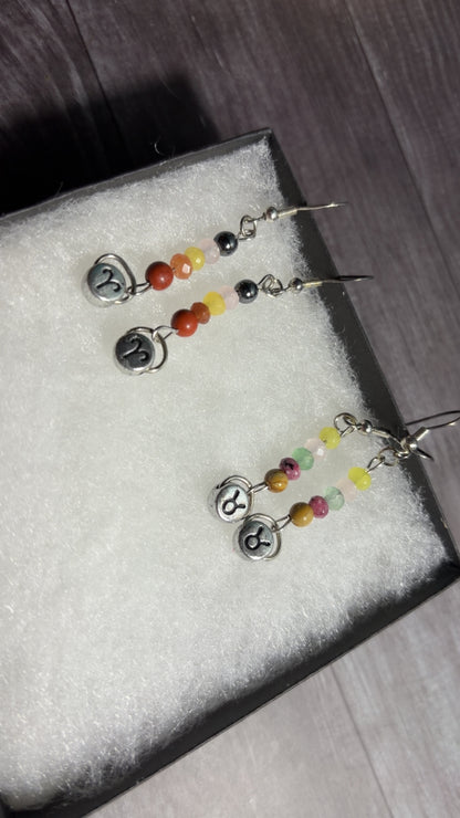 Handmade star sign earrings