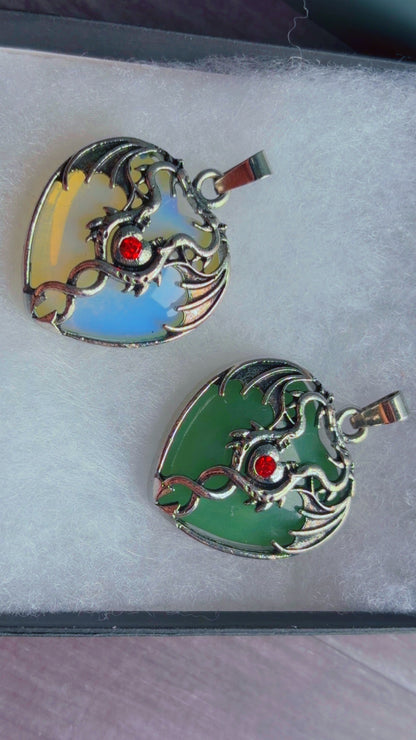Crystal dragon pendants