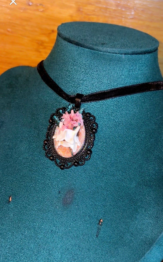 Handmade mink vertebrae choker