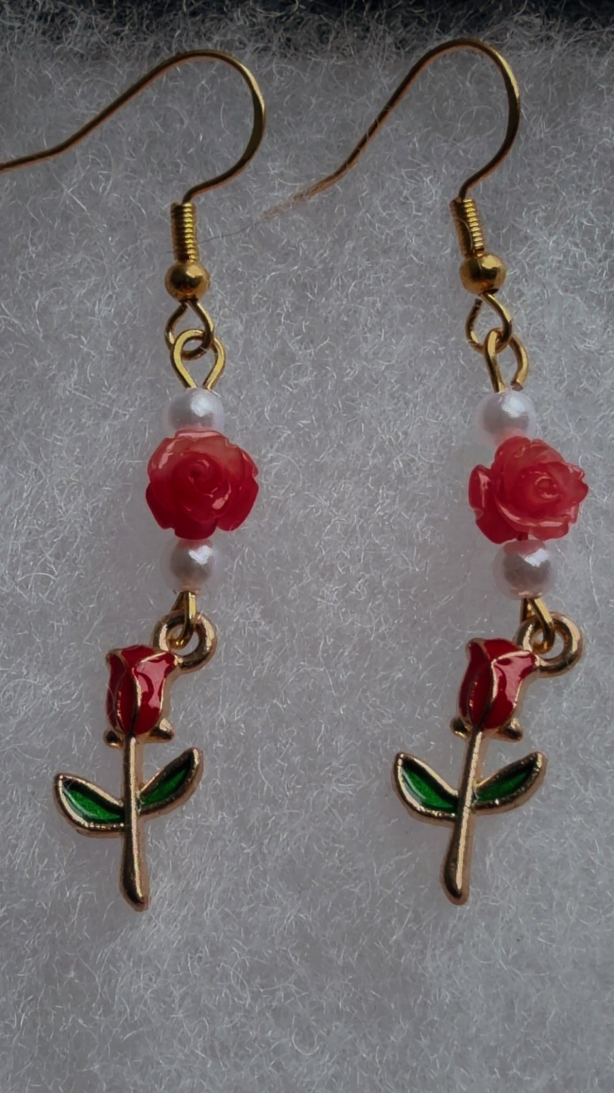 Handmade rose earrings