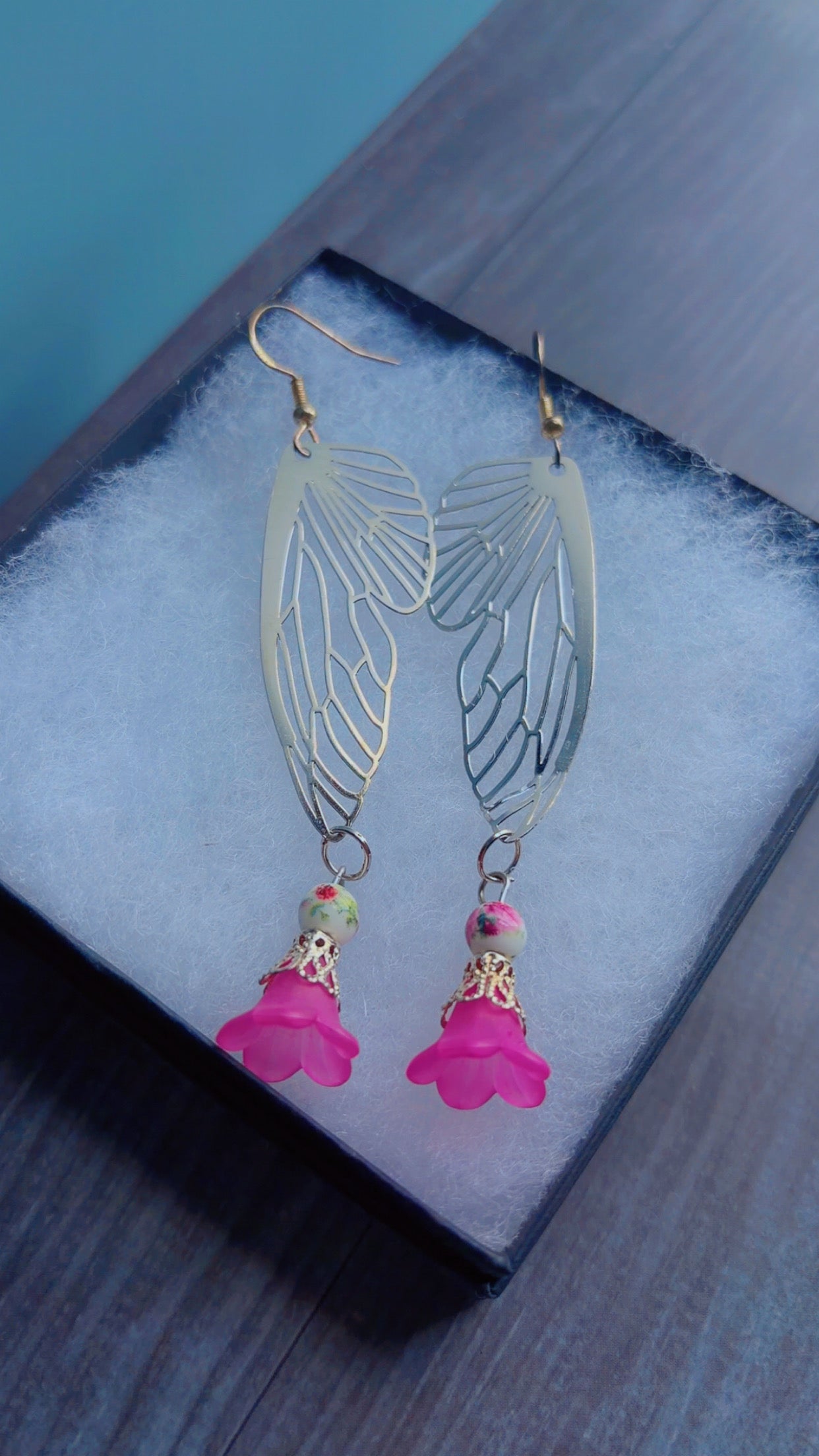 Handmade fairy wing earrings