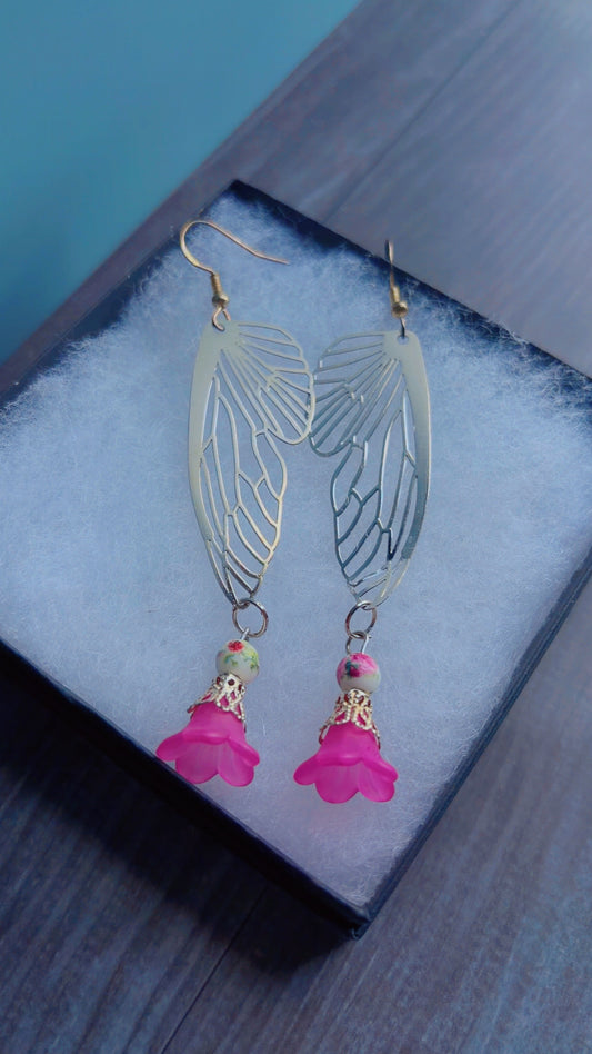 Handmade fairy wing earrings