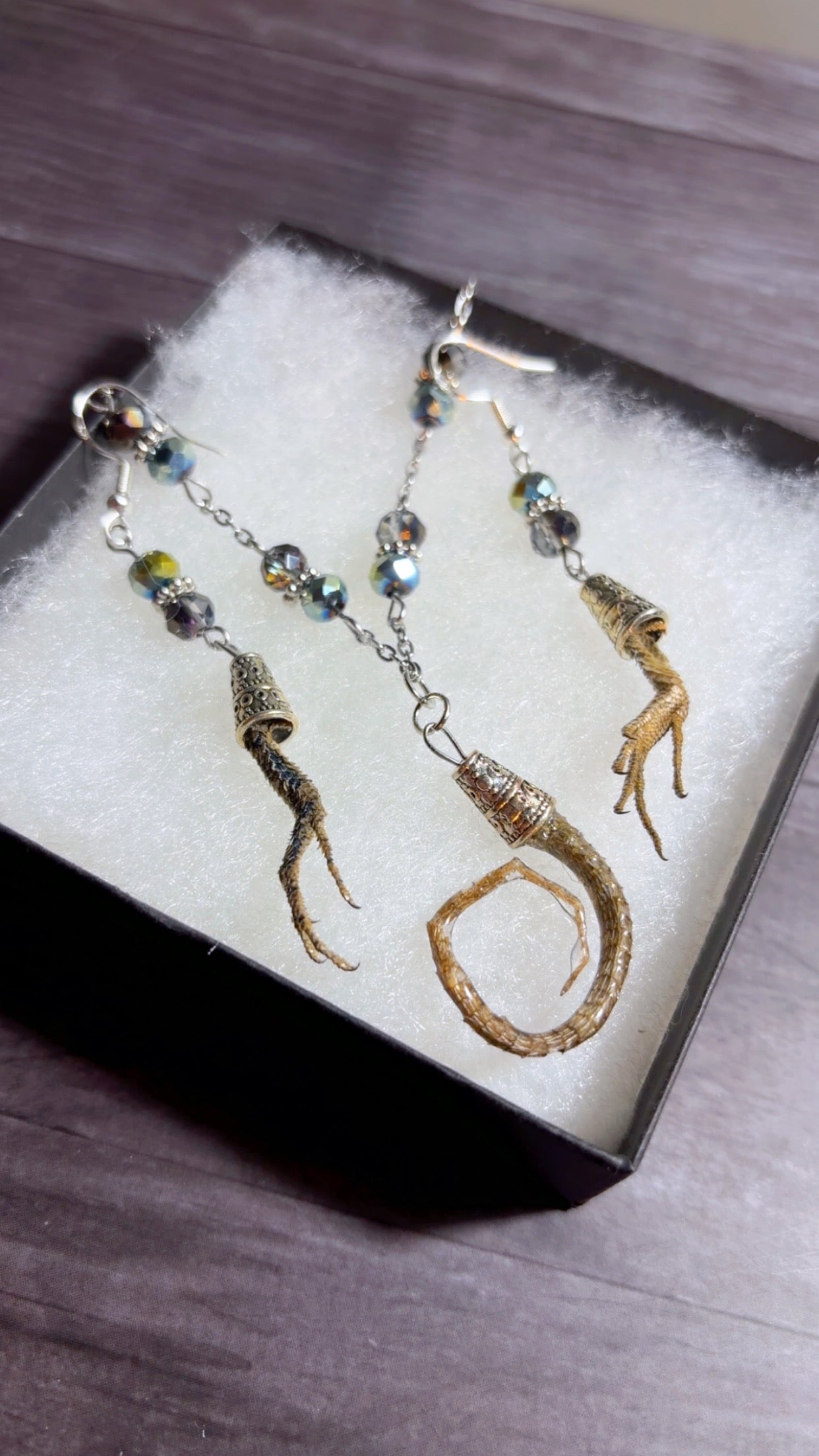 Handmade set featuring eastern fence lizard tail and feet