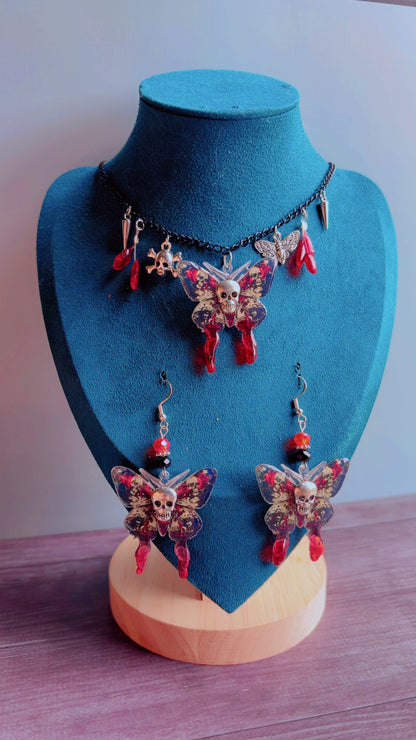 Handmade Punk style moth set