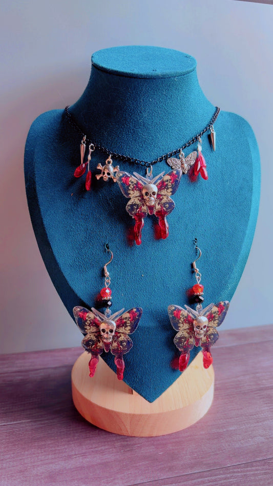 Handmade Punk style moth set