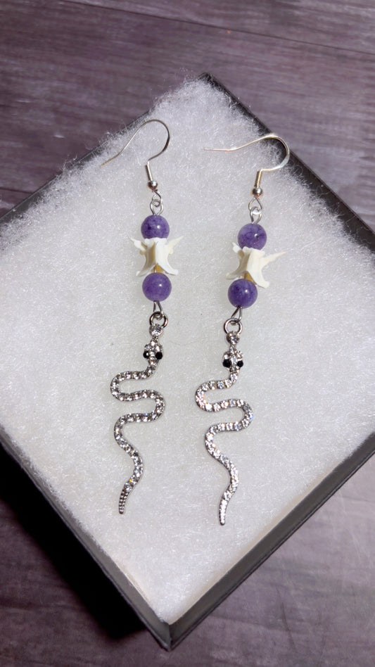 Handmade snake vertebrae earrings