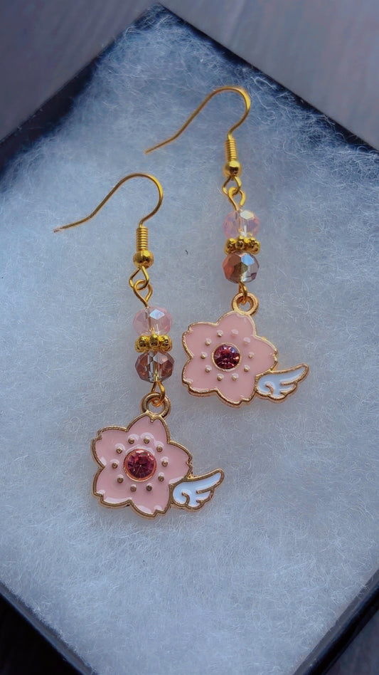 Handmade flower earrings