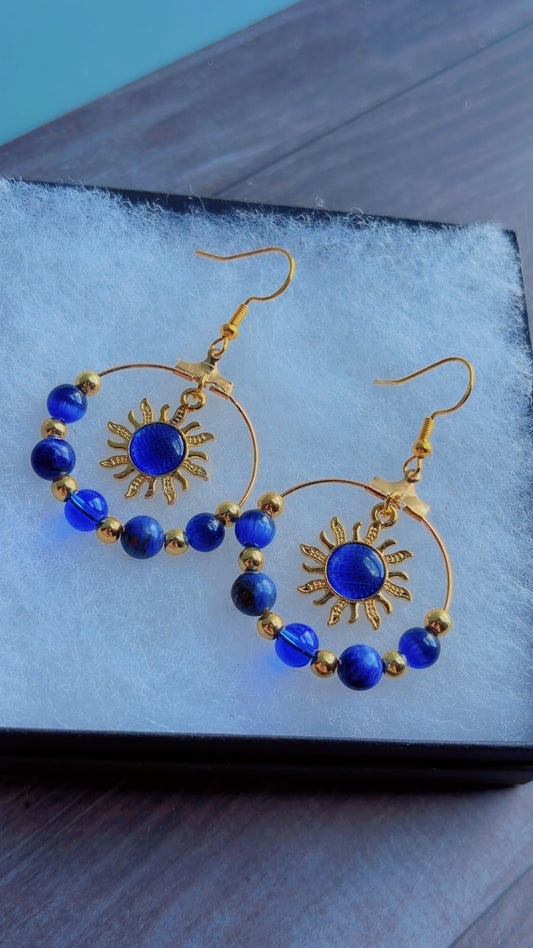 Handmade sun earrings