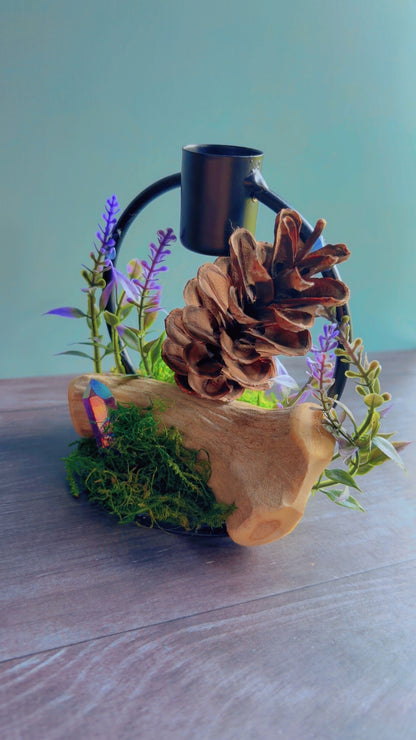 Handmade deer antler candle holder