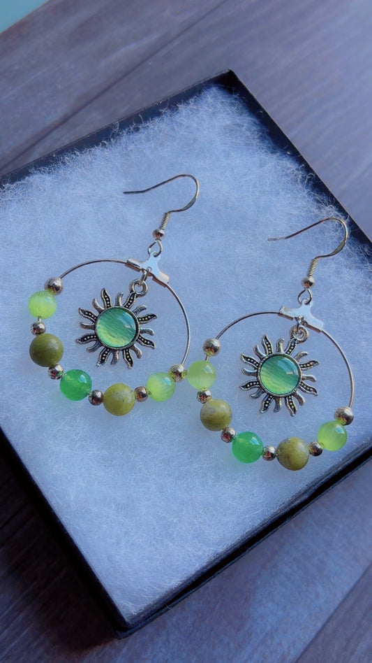 Handmade sun earrings