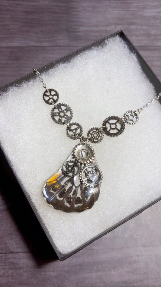 Handmade butterfly wing necklace