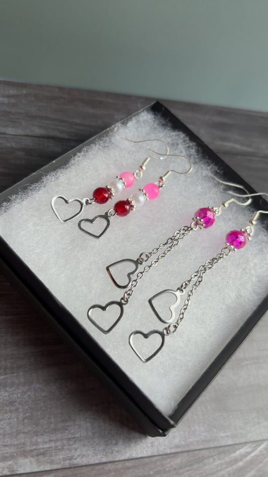 Handmade heart earrings