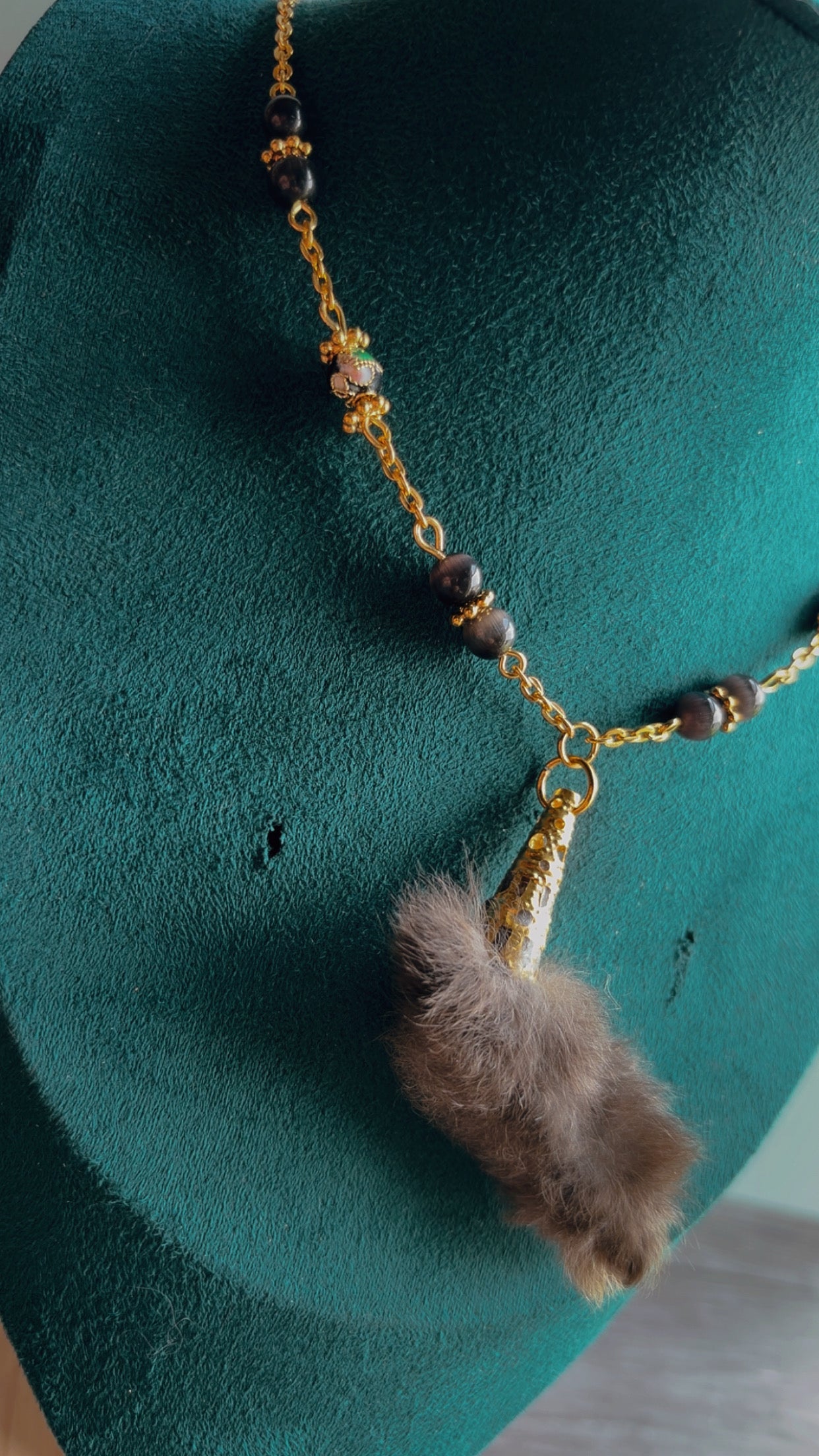 Handmade- Real rabbit foot necklace