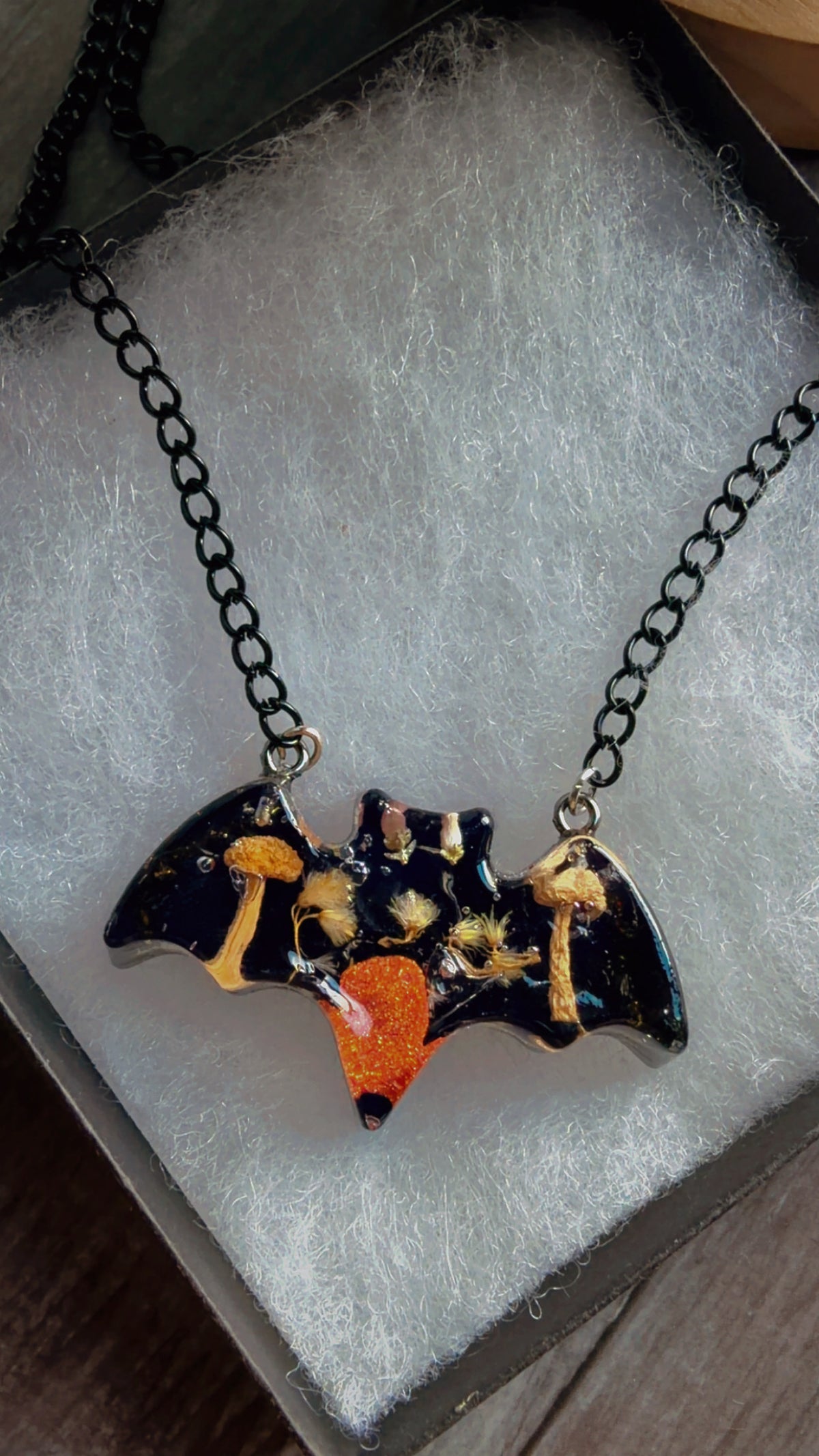 Handmade bat necklace