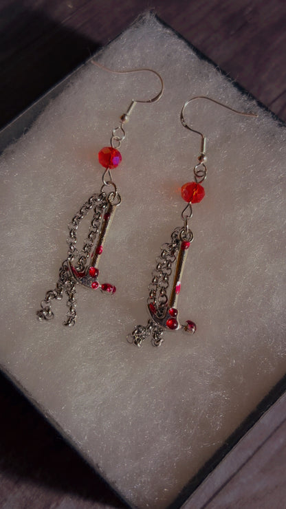 Handmade horror hammer earrings