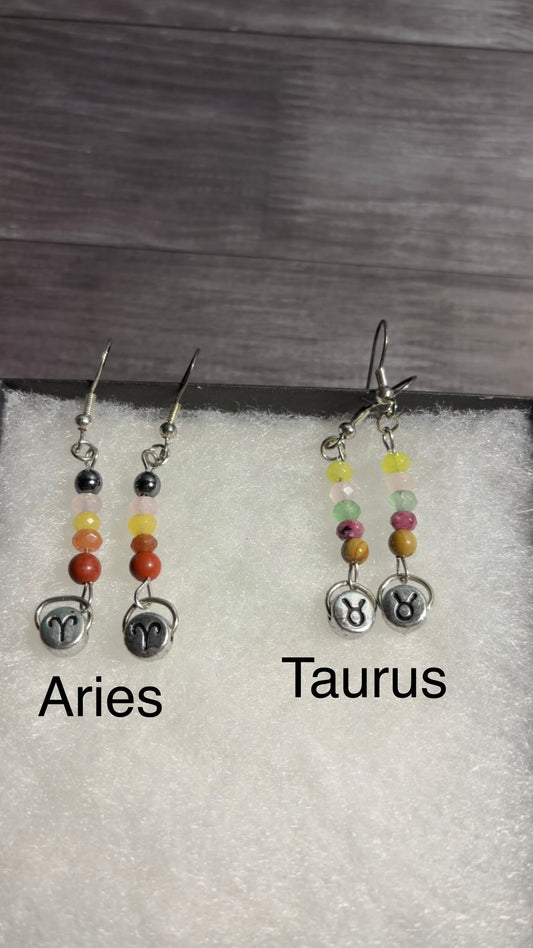 Handmade star sign earrings