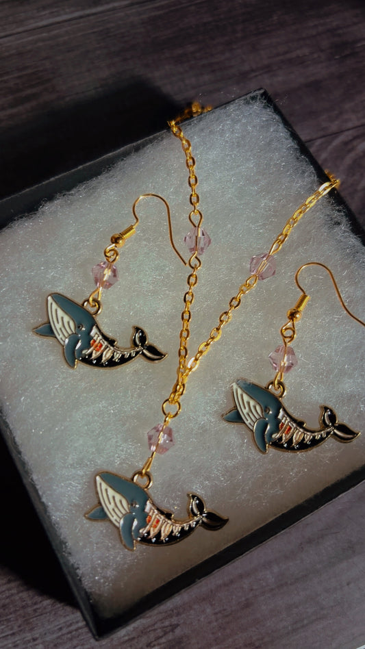 Handmade skeleton whale set