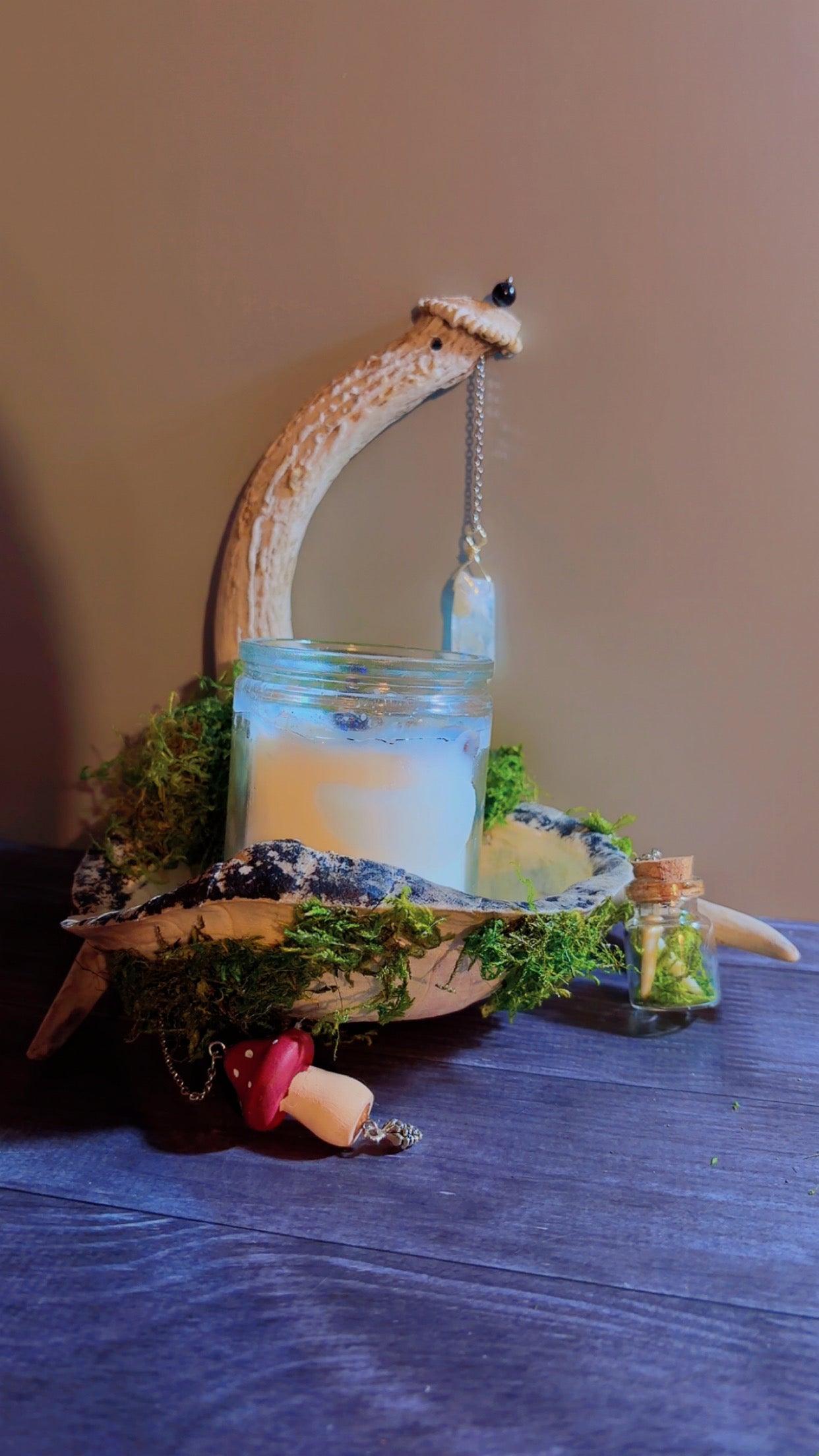 Handmade candle or crystal sphere holder