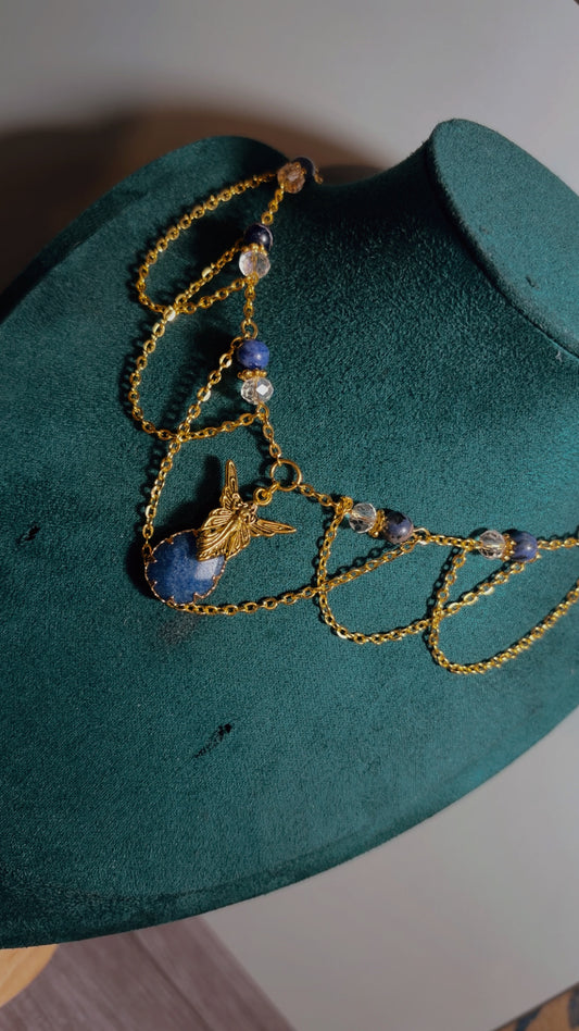 Handmade lapis lazuli fairy necklace