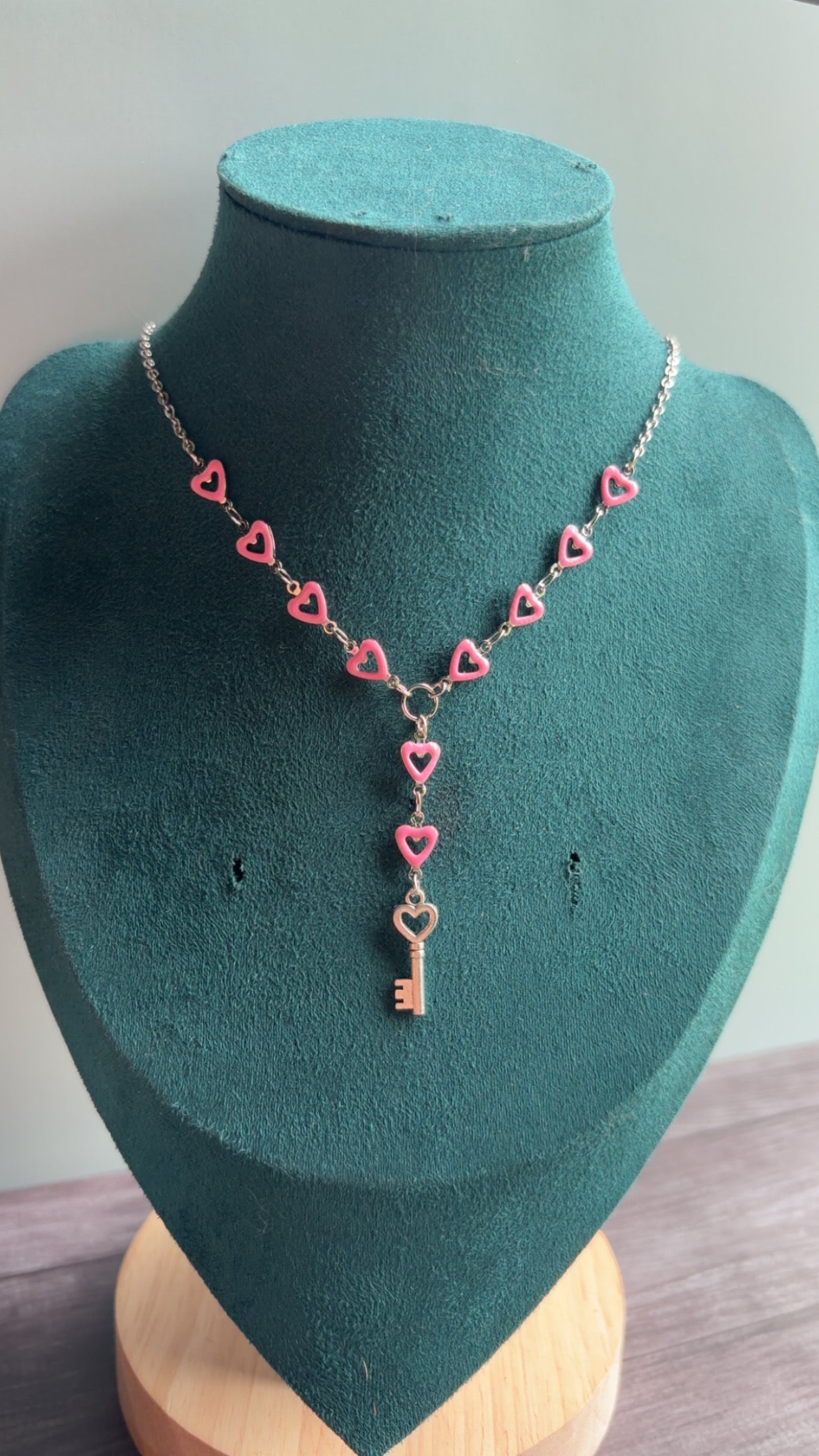 Handmade dainty key necklace