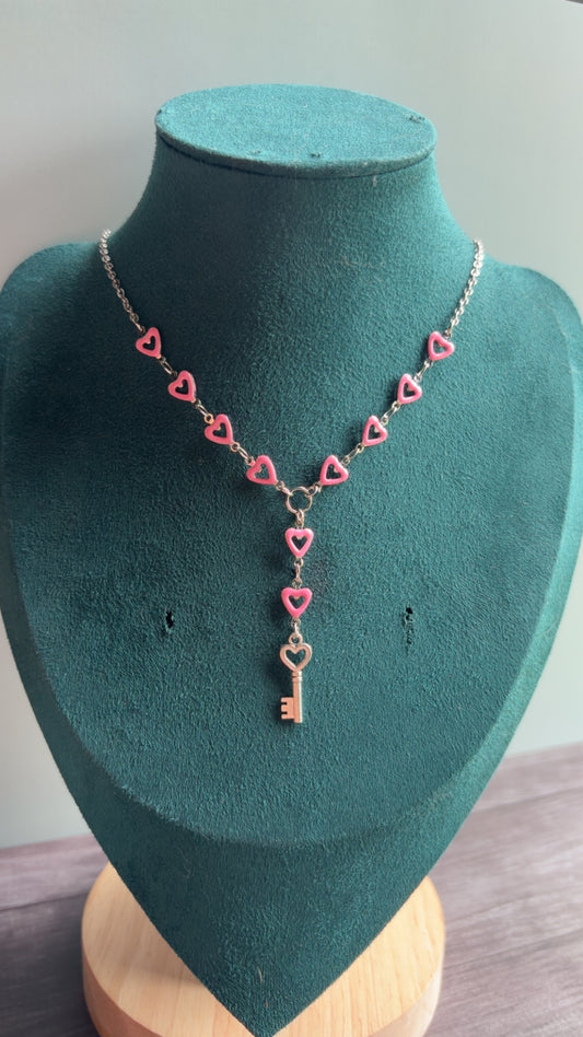 Handmade dainty key necklace