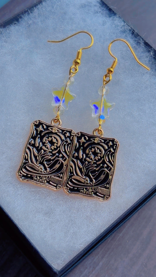 Handmade the star tarot card earrings