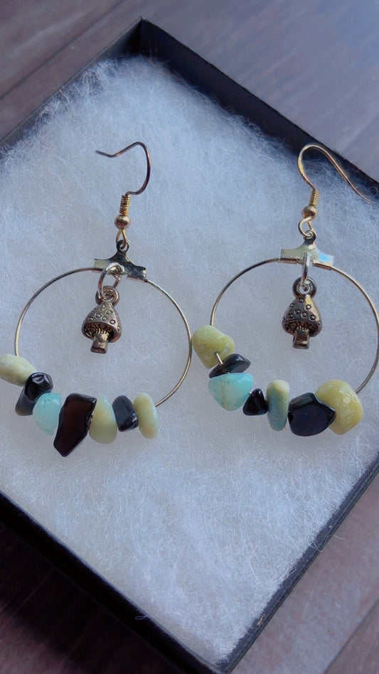 Handmade mushroom earrings