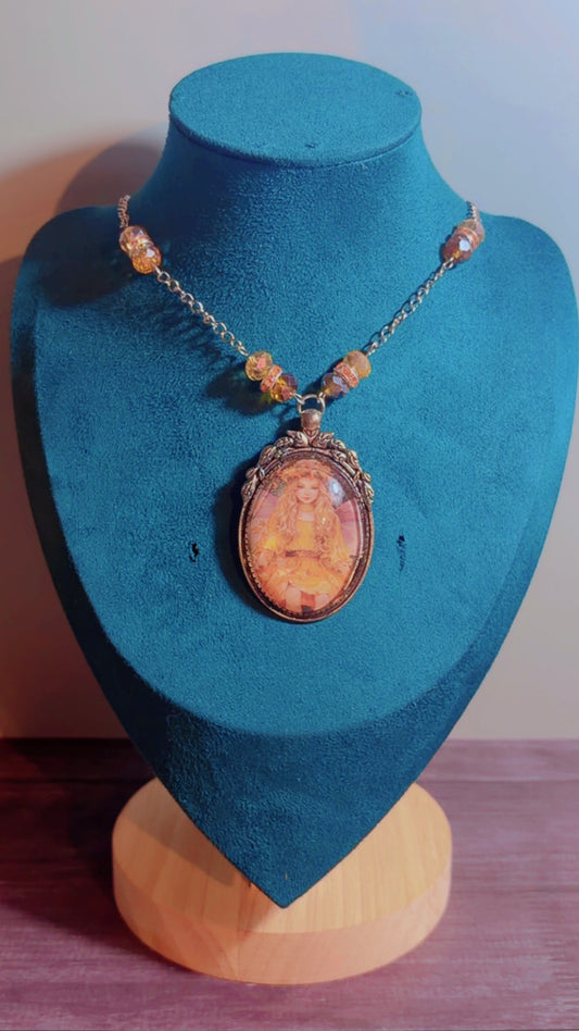 Handmade fairy cameo necklace