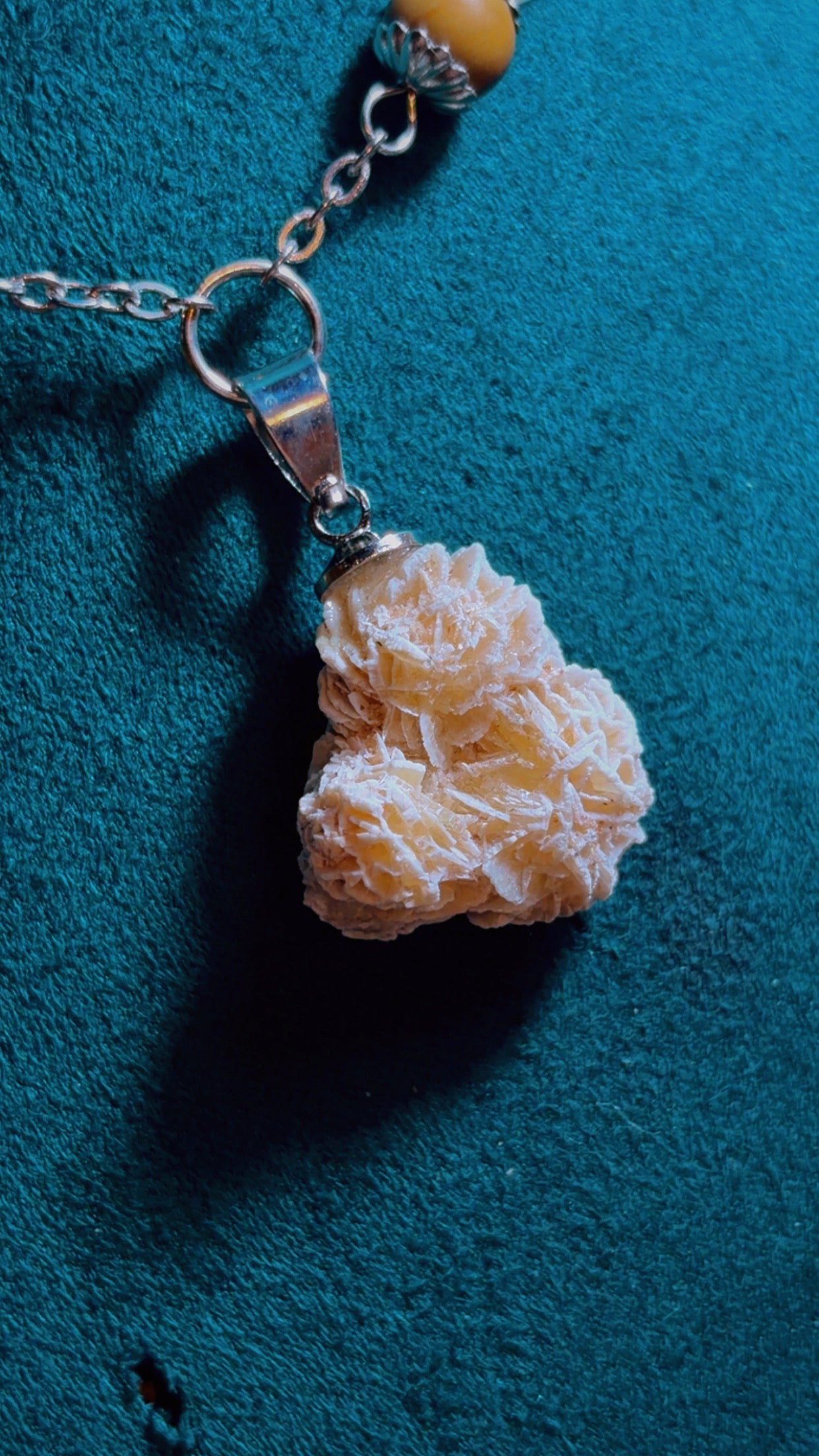 Handmade desert rose selenite necklace