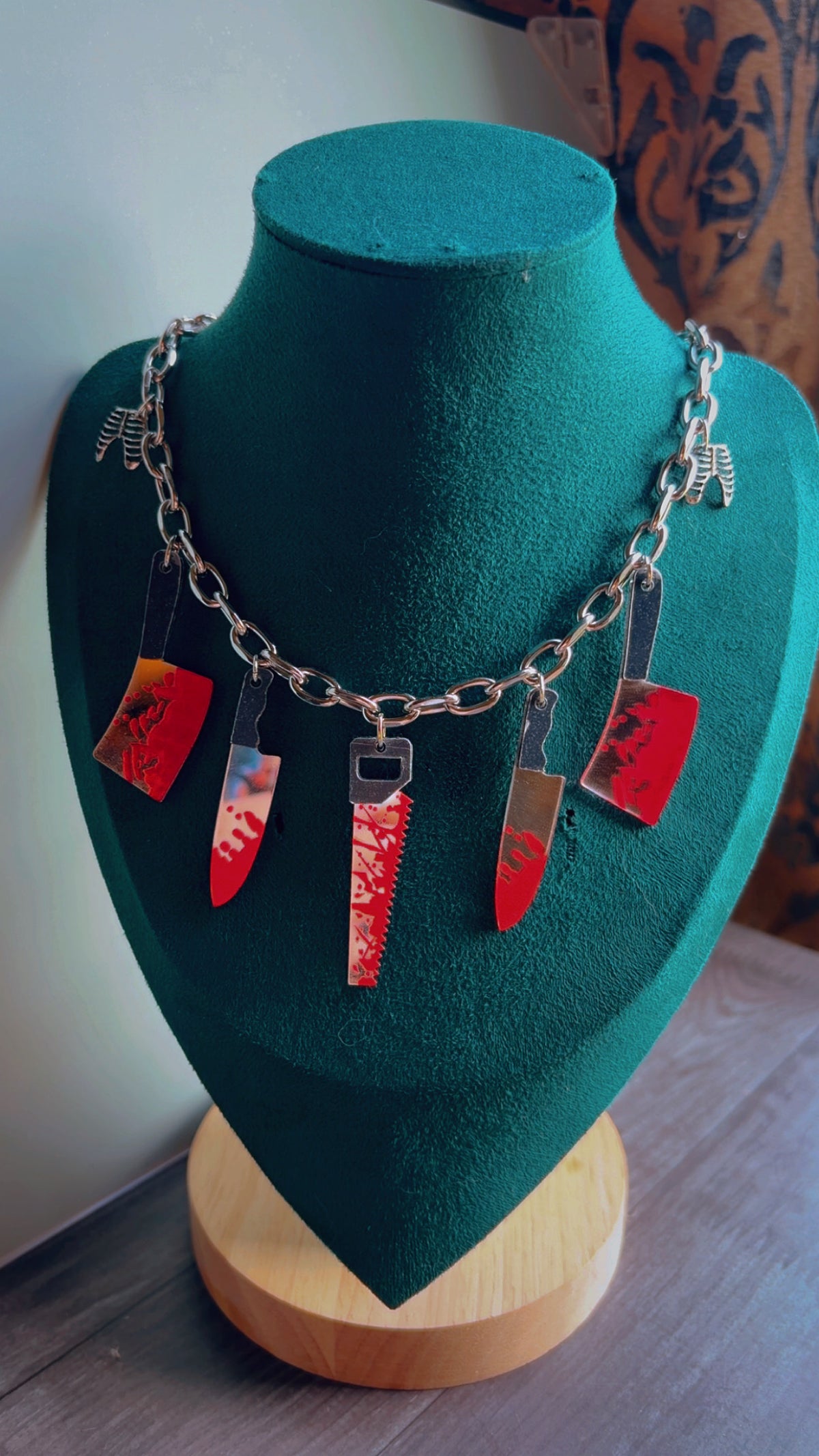 Handmade horror weapon charm necklace