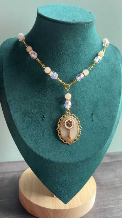 Handmade key cameo necklace