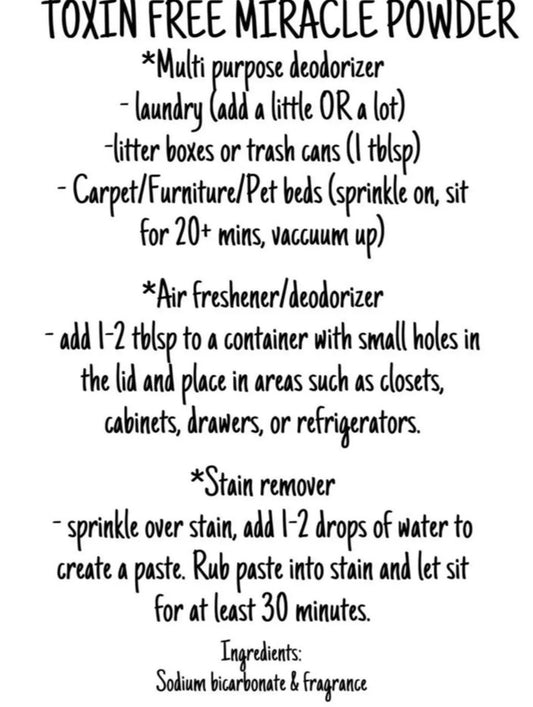Miracle powder (multi use deodorizing powder)