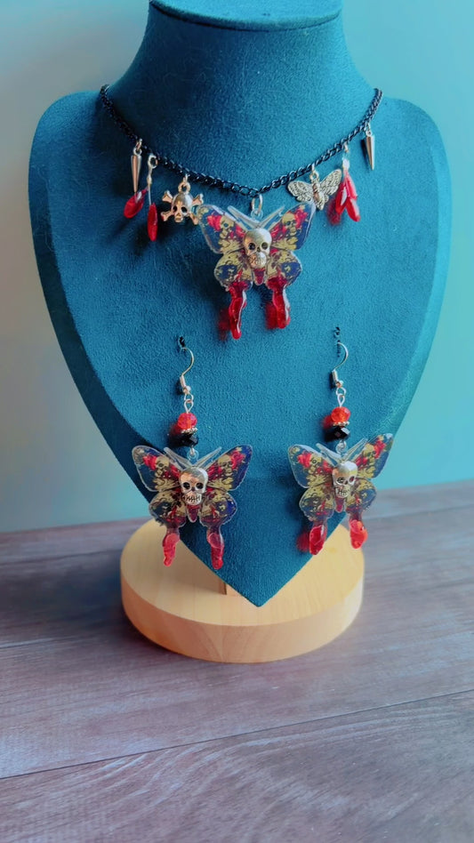 Handmade Punk style moth set