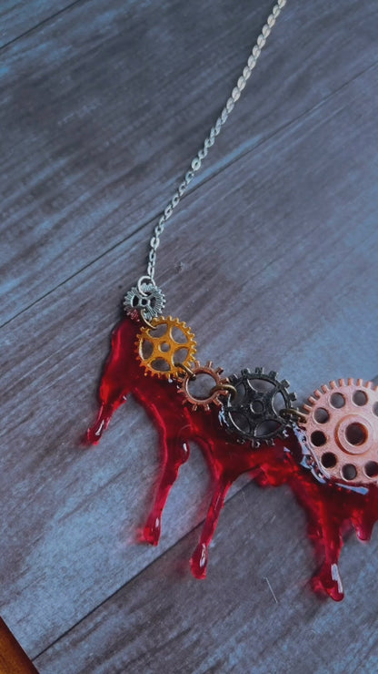 Handmade horror steampunk necklace
