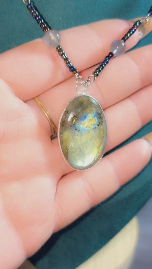 Handmade labradorite necklace