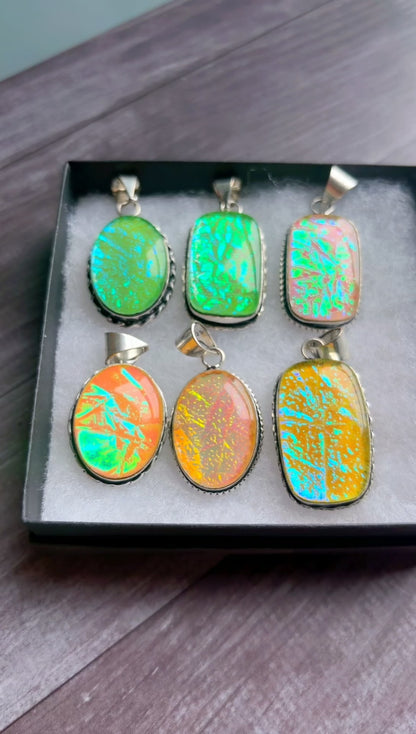 Australian triplet opal gemstone pendants