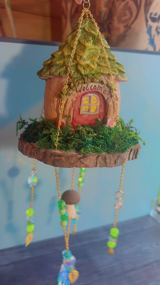 Handmade fairy house suncatcher